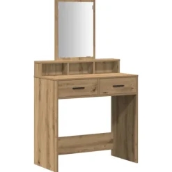 vidaXL Sminkbord>Smyckebord med låda Artisan Ek 79 x 41 x 140 cm Konstruerat trä