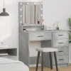 vidaXL Sminkbord>Smyckebord med låda Betonggrå 50 x 41 x 135 cm Konstruerat trä