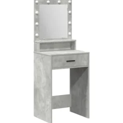 vidaXL Sminkbord>Smyckebord med låda Betonggrå 50 x 41 x 135 cm Konstruerat trä