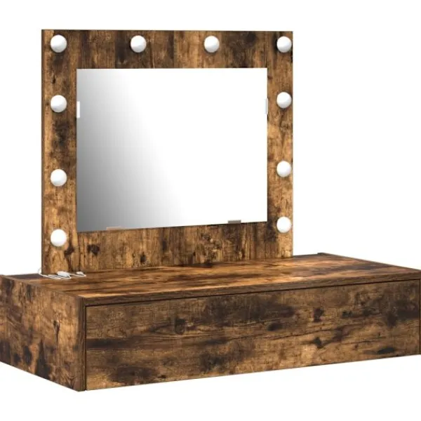 vidaXL Sminkbord>Smyckebord med låda Brun 83 x 40 x 70 cm Konstruerat trä