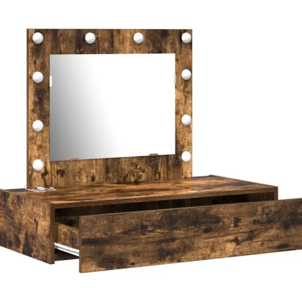 vidaXL Sminkbord>Smyckebord med låda Brun 83 x 40 x 70 cm Konstruerat trä