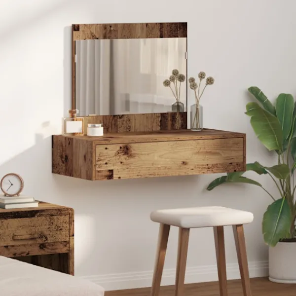 vidaXL Sminkbord>Smyckebord med låda Brun 83 x 40 x 70 cm Konstruerat trä