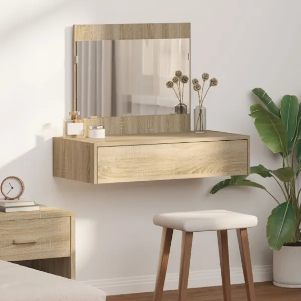 vidaXL Sminkbord>Smyckebord med låda Brun 83 x 40 x 70 cm Konstruerat trä