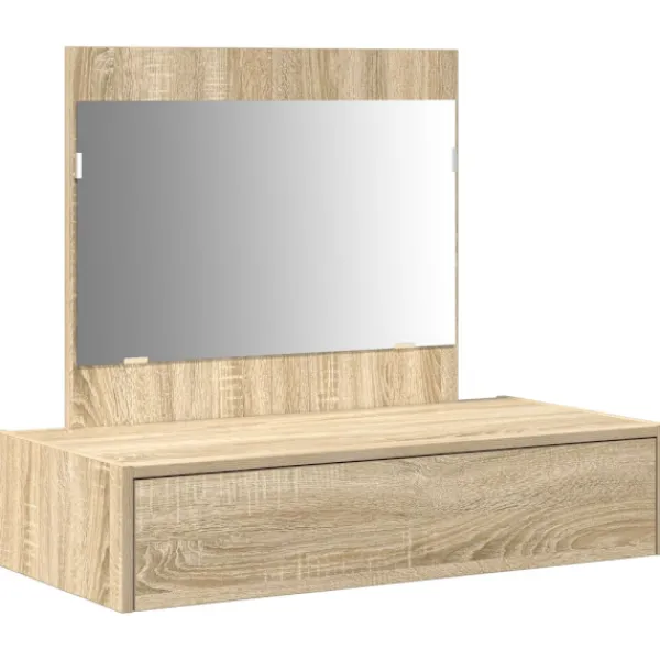 vidaXL Sminkbord>Smyckebord med låda Brun 83 x 40 x 70 cm Konstruerat trä