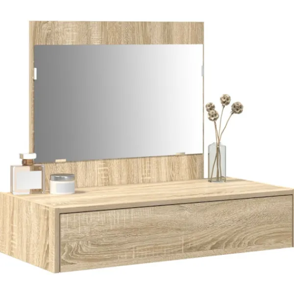 vidaXL Sminkbord>Smyckebord med låda Brun 83 x 40 x 70 cm Konstruerat trä