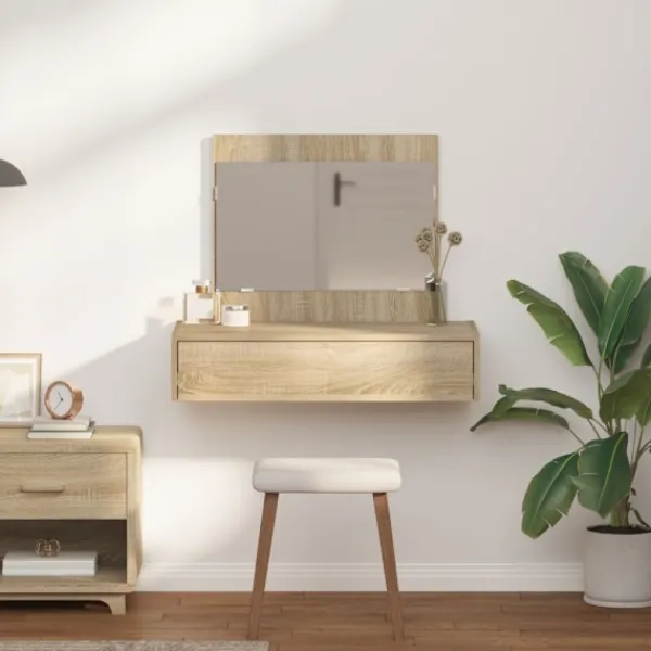 vidaXL Sminkbord>Smyckebord med låda Brun 83 x 40 x 70 cm Konstruerat trä