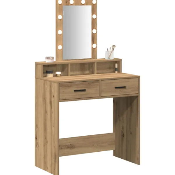 vidaXL Sminkbord>Smyckebord med låda Brun 79 x 41 x 140 cm Konstruerat trä