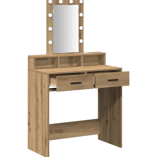 vidaXL Sminkbord>Smyckebord med låda Brun 79 x 41 x 140 cm Konstruerat trä