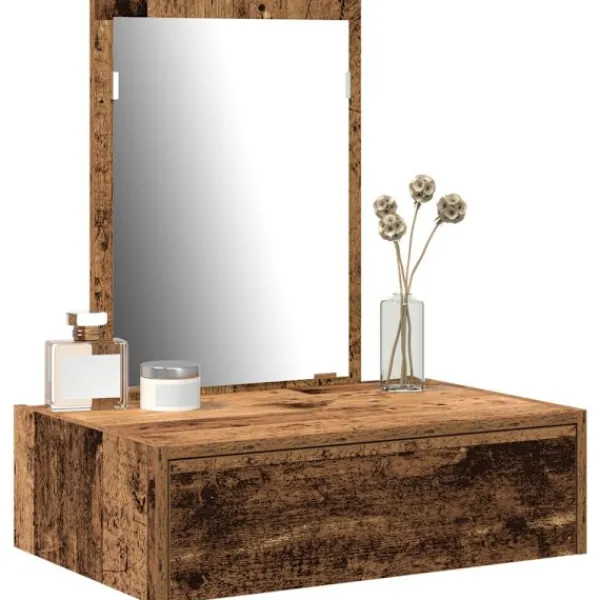 vidaXL Sminkbord>Smyckebord med låda Brun 60 x 40 x 70 cm Konstruerat trä