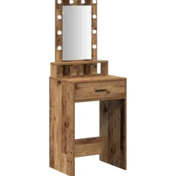 vidaXL Sminkbord>Smyckebord med låda Brun 50 x 41 x 140 cm Konstruerat trä