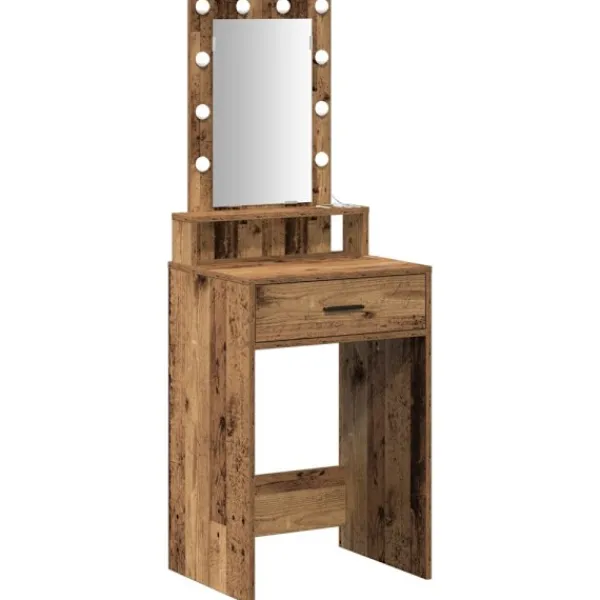 vidaXL Sminkbord>Smyckebord med låda Brun 50 x 41 x 140 cm Konstruerat trä