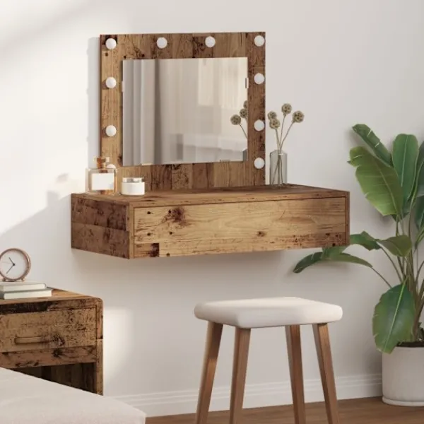 vidaXL Sminkbord>Smyckebord med låda Brun 83 x 40 x 70 cm Konstruerat trä