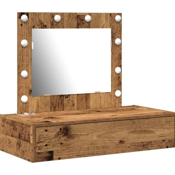 vidaXL Sminkbord>Smyckebord med låda Brun 83 x 40 x 70 cm Konstruerat trä