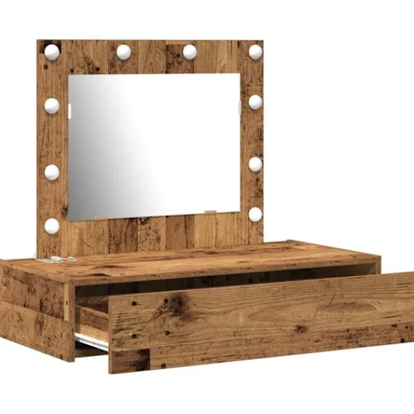 vidaXL Sminkbord>Smyckebord med låda Brun 83 x 40 x 70 cm Konstruerat trä