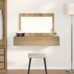 vidaXL Sminkbord>Smyckebord med låda Brun 100 x 40 x 70 cm Konstruerat trä