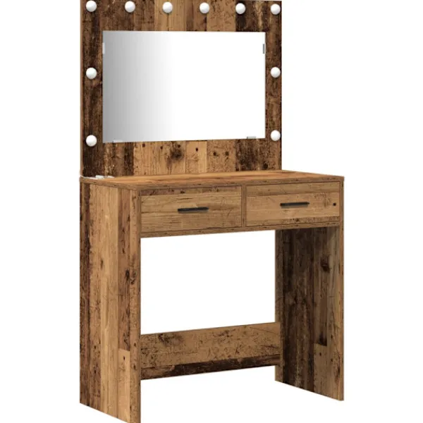 vidaXL Sminkbord>Smyckebord med låda Brun 78.5 x 41 x 135 cm Konstruerat trä