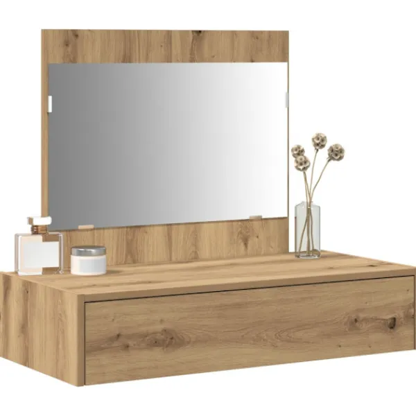 vidaXL Sminkbord>Smyckebord med låda Brun 83 x 40 x 70 cm Konstruerat trä