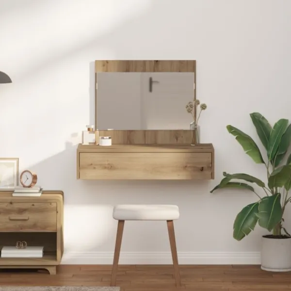vidaXL Sminkbord>Smyckebord med låda Brun 83 x 40 x 70 cm Konstruerat trä