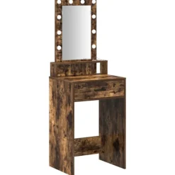 vidaXL Sminkbord>Smyckebord med låda Brun 50 x 41 x 140 cm Konstruerat trä