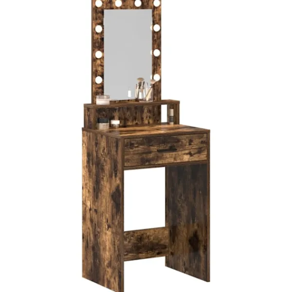 vidaXL Sminkbord>Smyckebord med låda Brun 50 x 41 x 140 cm Konstruerat trä