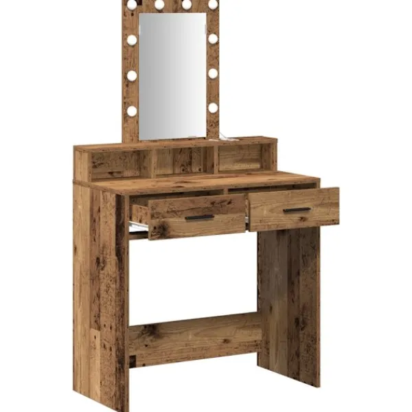vidaXL Sminkbord>Smyckebord med låda Brun 79 x 41 x 140 cm Konstruerat trä