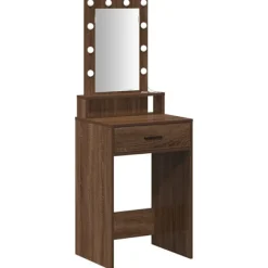 vidaXL Sminkbord>Smyckebord med låda Brun 50 x 41 x 140 cm Konstruerat trä
