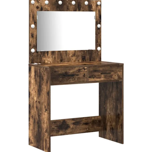 vidaXL Sminkbord>Smyckebord med låda Brun 78.5 x 41 x 135 cm Konstruerat trä