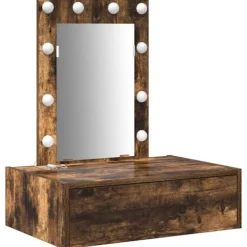 vidaXL Sminkbord>Smyckebord med låda Brun 60 x 40 x 70 cm Konstruerat trä
