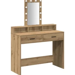 vidaXL Sminkbord>Smyckebord med låda Brun 100 x 41 x 140 cm Konstruerat trä