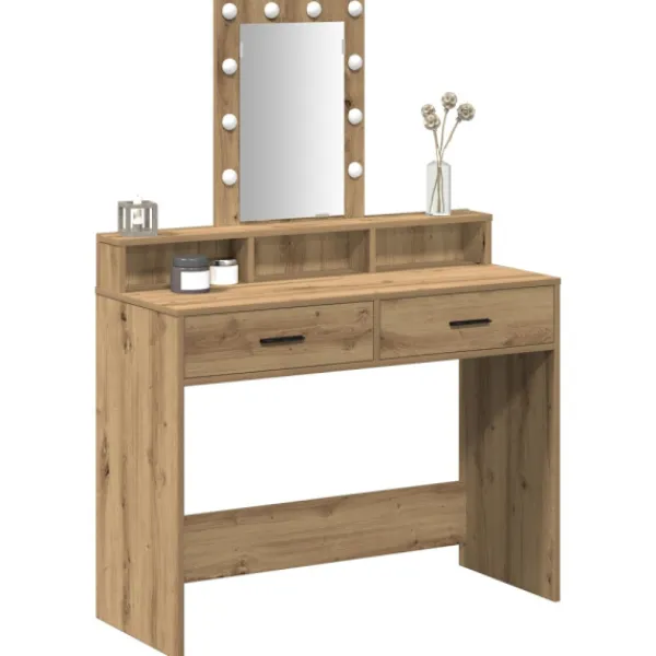 vidaXL Sminkbord>Smyckebord med låda Brun 100 x 41 x 140 cm Konstruerat trä