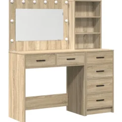 vidaXL Sminkbord>Smyckebord med låda Brun 78.5 x 41 x 135 cm Konstruerat trä