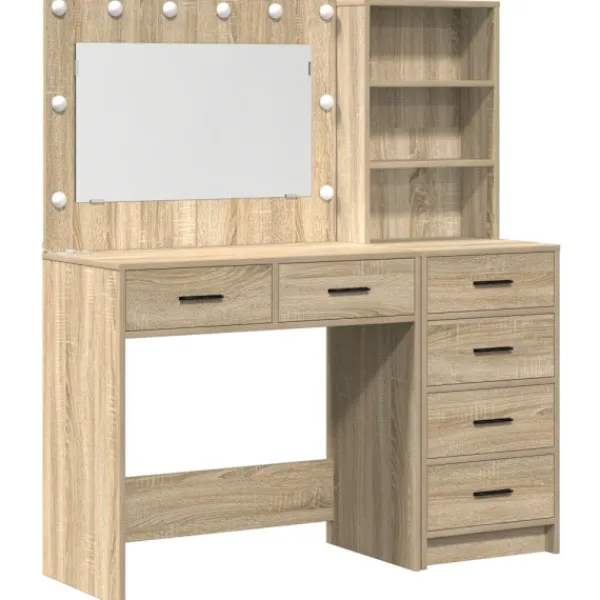 vidaXL Sminkbord>Smyckebord med låda Brun 78.5 x 41 x 135 cm Konstruerat trä