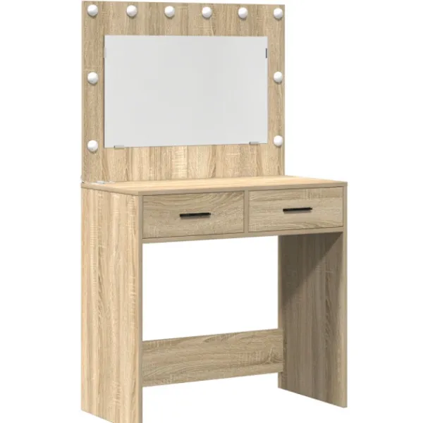 vidaXL Sminkbord>Smyckebord med låda Brun 78.5 x 41 x 135 cm Konstruerat trä