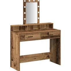 vidaXL Sminkbord>Smyckebord med låda Brun 100 x 41 x 140 cm Konstruerat trä
