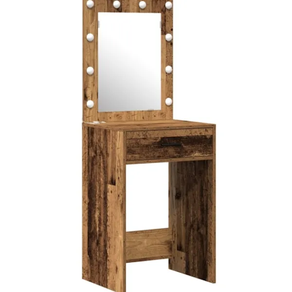 vidaXL Sminkbord>Smyckebord med låda Brun 50 x 41 x 135 cm Konstruerat trä