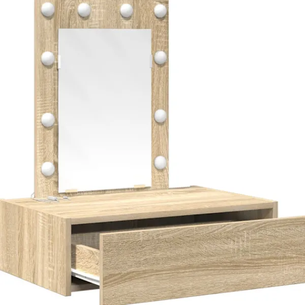 vidaXL Sminkbord>Smyckebord med låda Brun 60 x 40 x 70 cm Konstruerat trä