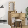 vidaXL Sminkbord>Smyckebord med låda Brun 50 x 41 x 140 cm Konstruerat trä