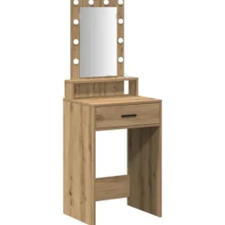 vidaXL Sminkbord>Smyckebord med låda Brun 50 x 41 x 140 cm Konstruerat trä