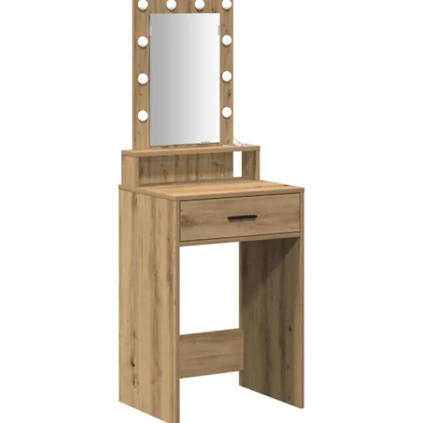 vidaXL Sminkbord>Smyckebord med låda Brun 50 x 41 x 140 cm Konstruerat trä