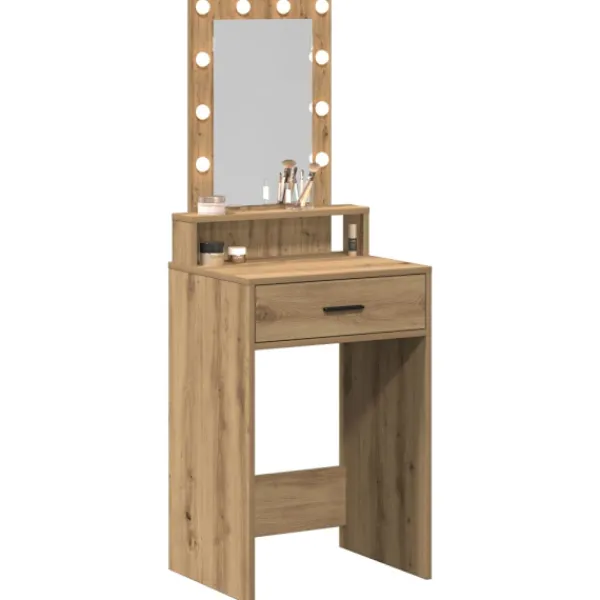 vidaXL Sminkbord>Smyckebord med låda Brun 50 x 41 x 140 cm Konstruerat trä
