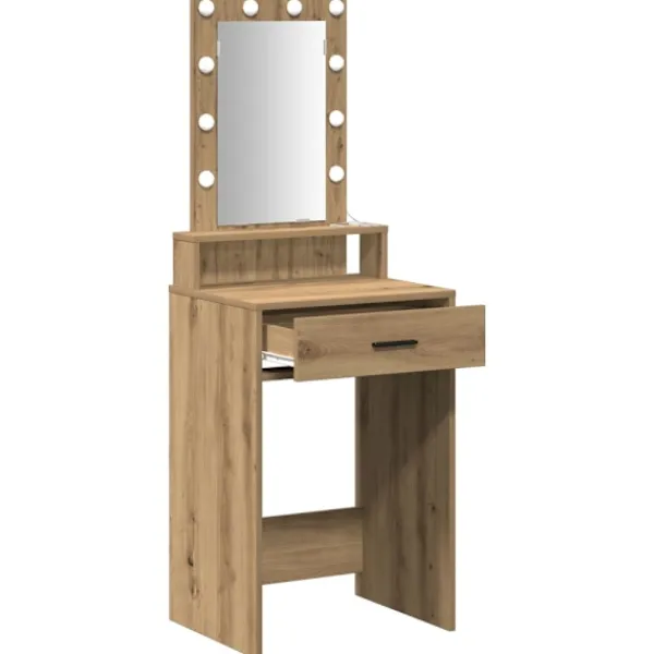 vidaXL Sminkbord>Smyckebord med låda Brun 50 x 41 x 140 cm Konstruerat trä