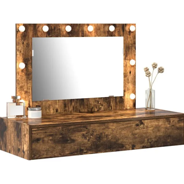 vidaXL Sminkbord>Smyckebord med låda Brun 100 x 40 x 70 cm Konstruerat trä