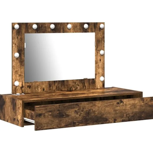 vidaXL Sminkbord>Smyckebord med låda Brun 100 x 40 x 70 cm Konstruerat trä