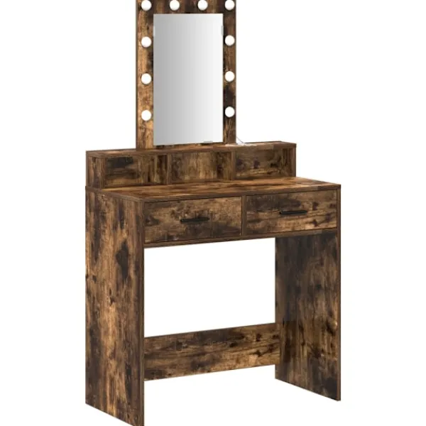 vidaXL Sminkbord>Smyckebord med låda Brun 79 x 41 x 140 cm Konstruerat trä