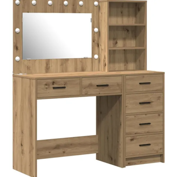 vidaXL Sminkbord>Smyckebord med låda Brun 78.5 x 41 x 135 cm Konstruerat trä