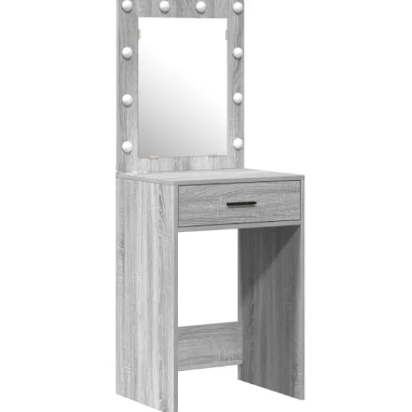 vidaXL Sminkbord>Smyckebord med låda Grå 50 x 41 x 135 cm Konstruerat trä
