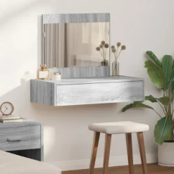vidaXL Sminkbord>Smyckebord med låda Grå 83 x 40 x 70 cm Konstruerat trä