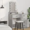 vidaXL Sminkbord>Smyckebord med låda Grå 50 x 41 x 140 cm Konstruerat trä
