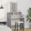 vidaXL Sminkbord>Smyckebord med låda Grå 79 x 41 x 140 cm Konstruerat trä