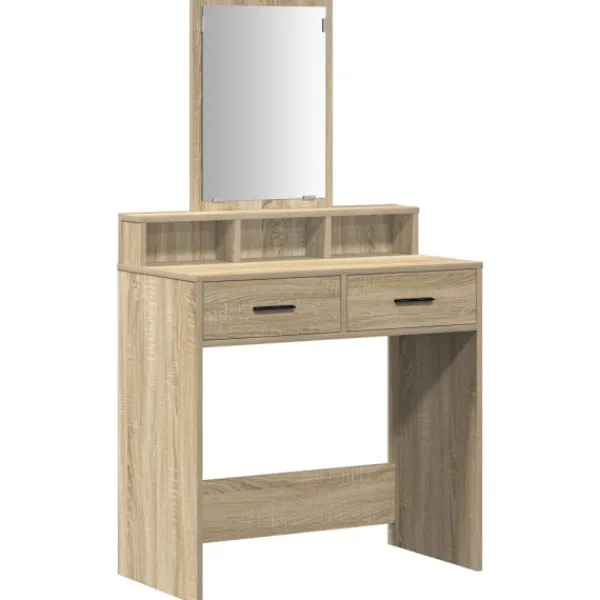 vidaXL Sminkbord>Smyckebord med låda Sonoma-ek 79 x 41 x 140 cm Konstruerat trä
